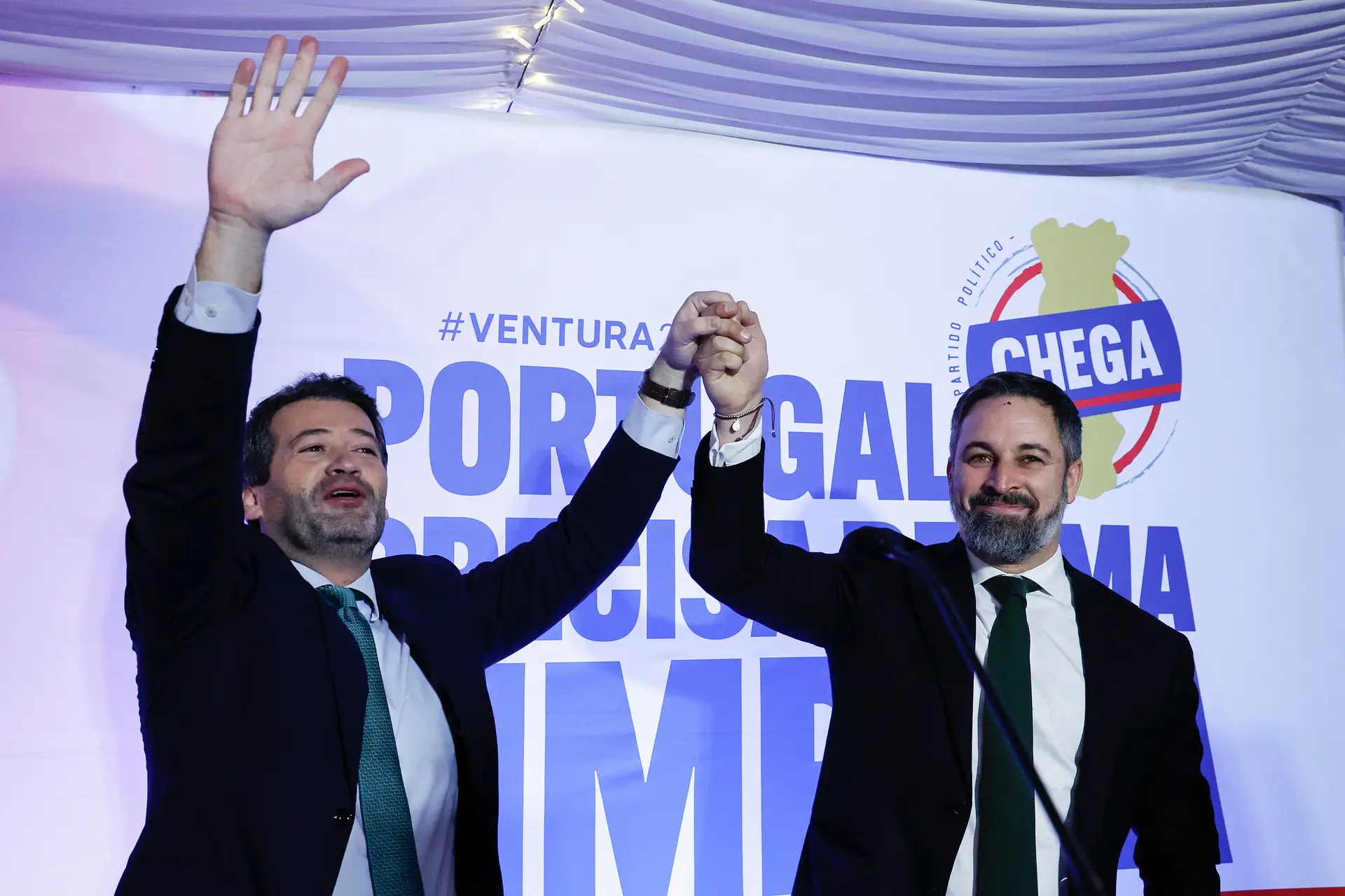 André Ventura e Santiago Abascal