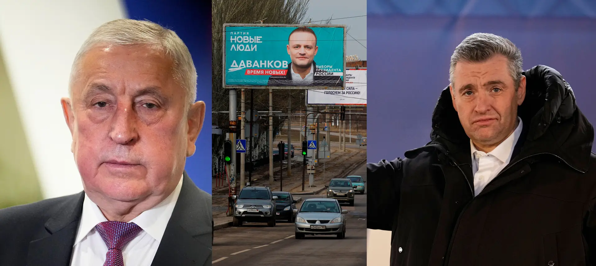 Os outros três candidatos às Presidenciais russas: Nikolai Kharitonov, Vladislav Davankov e Leonid Slutsky