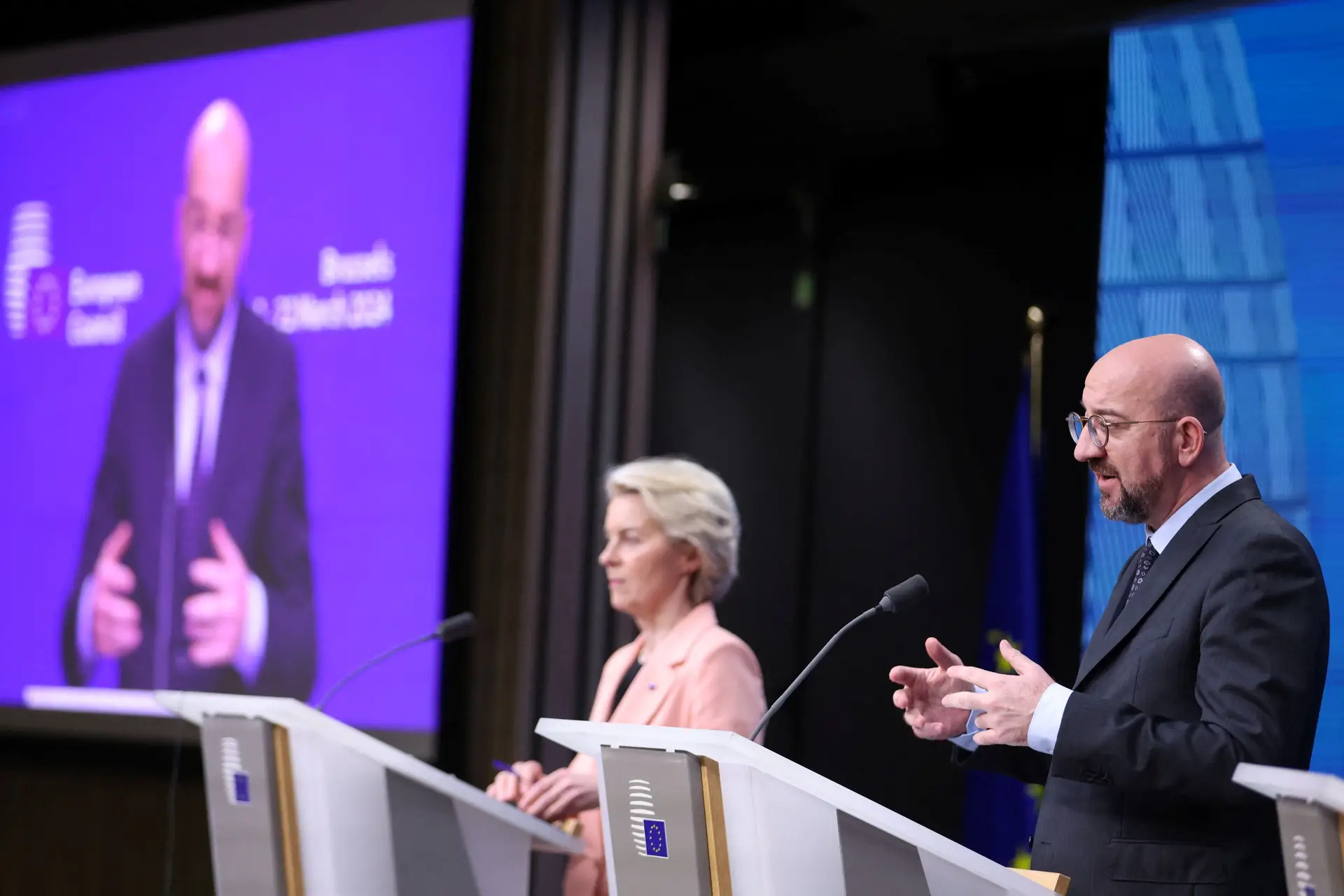 Ursula Von der Leyen e Charles Michel condenam ataque em Moscovo