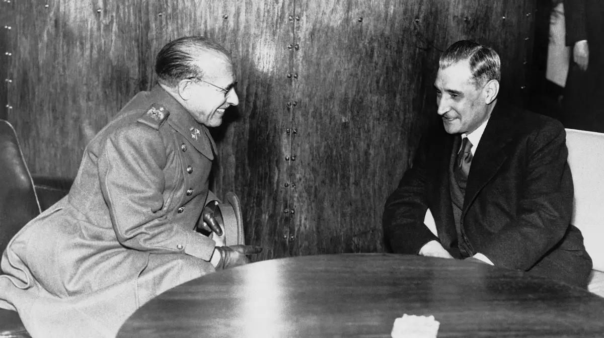 Salazar com General Francisco de Jordana, MNE espanhol, em 1942