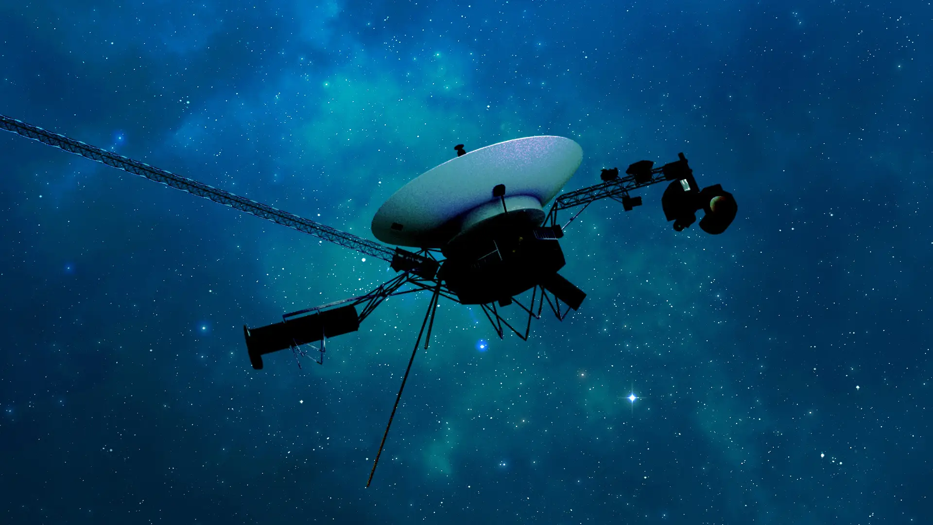 A Voyager 1 numa ilustração a viajar pelo espaço interestelar, onde entrou em 2012.