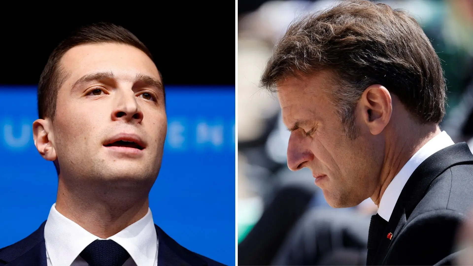 Jordan Bardella e Emmanuel Macron