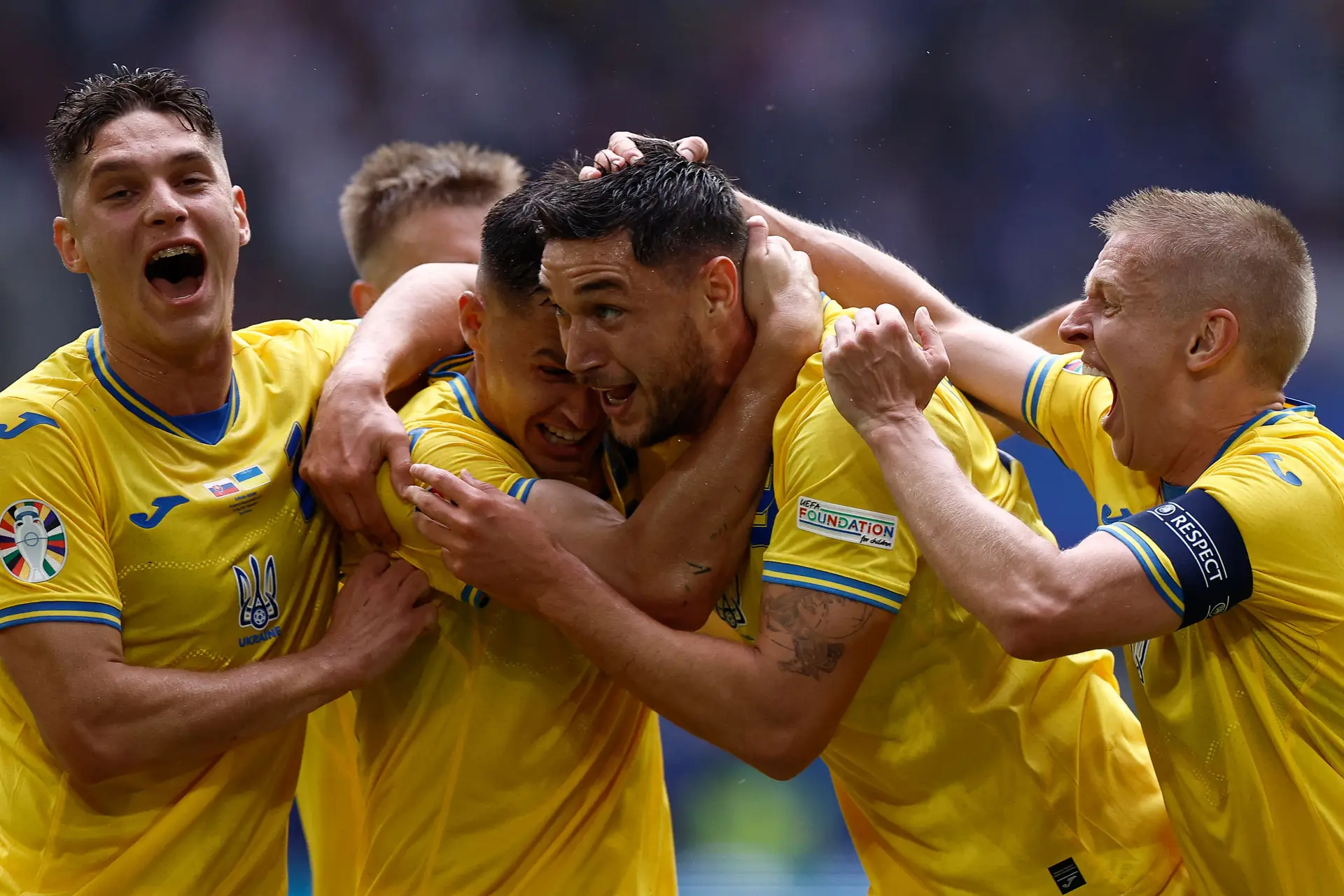 Euro 2024: Ucrânia vence Eslováquia com reviravolta no marcador