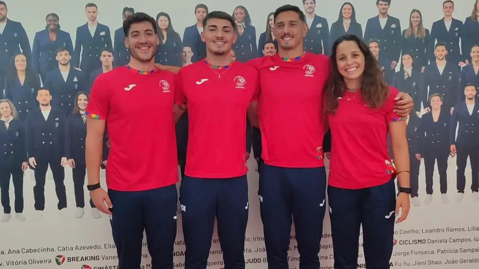 Os quatros nadadores portugueses que estarão em Paris. 