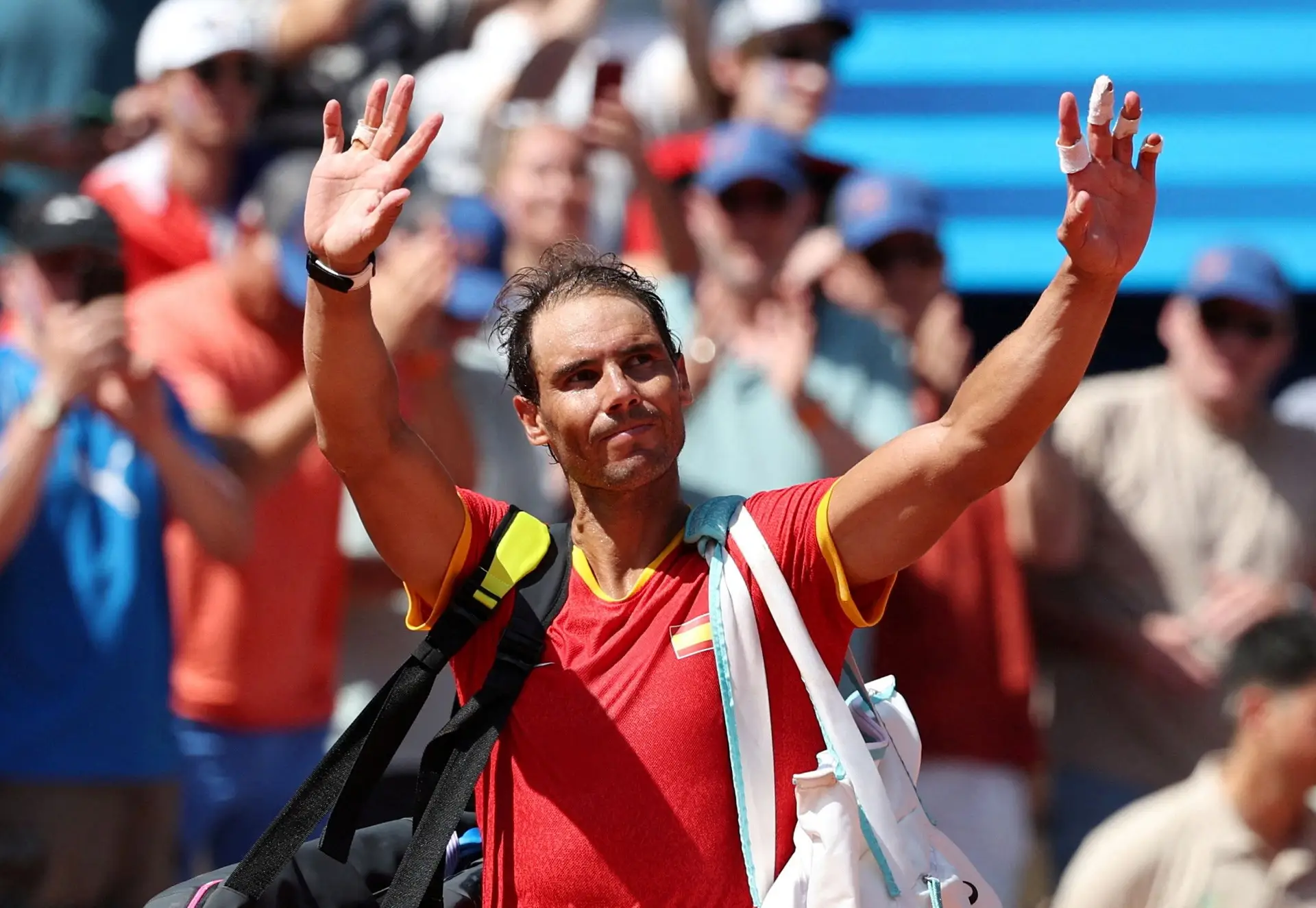 Rafael Nadal depois do jogo com Djokovic, em Paris 2024