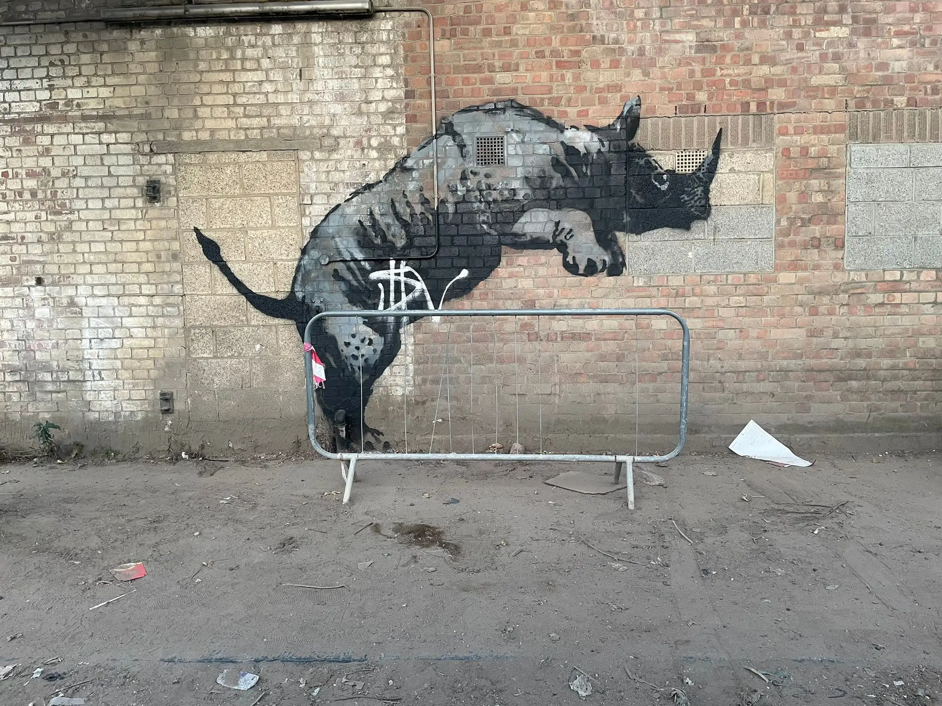 Banksy's new London work vandalised on same day it was claimed