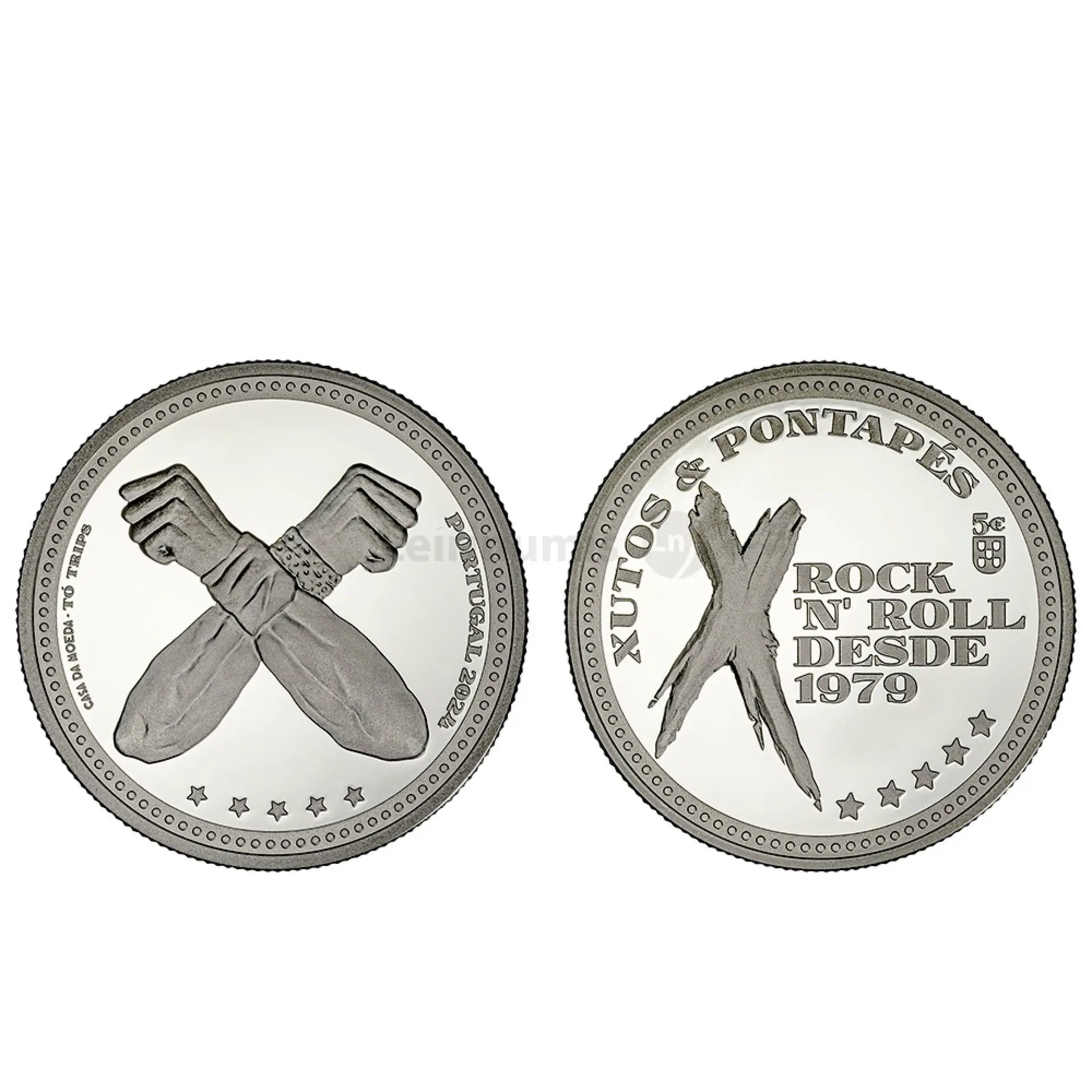 Moeda comemorativa do aniversários dos Xutos & Pontapés.