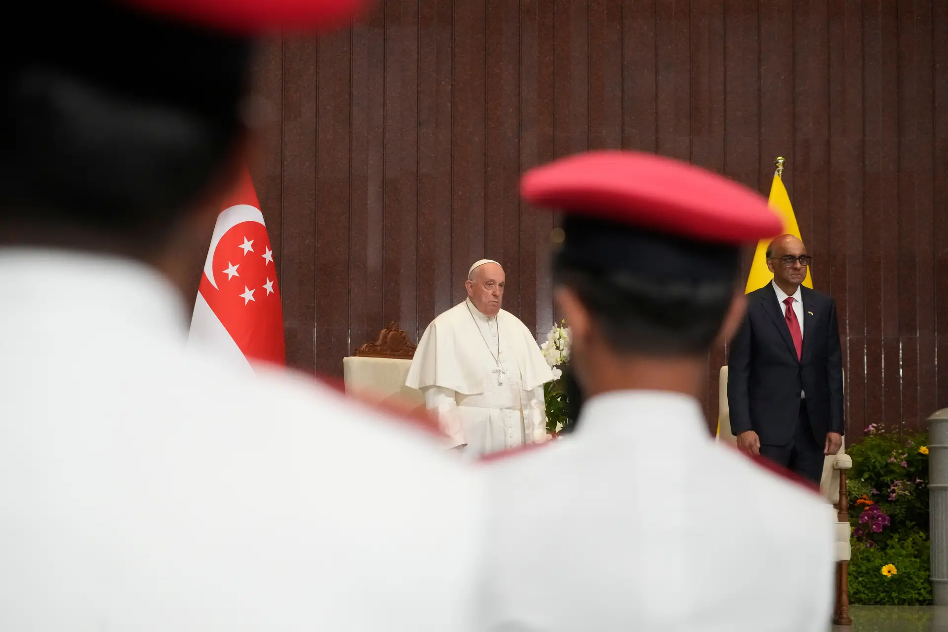 Papa Francisco durante a sua visita a Singapura.