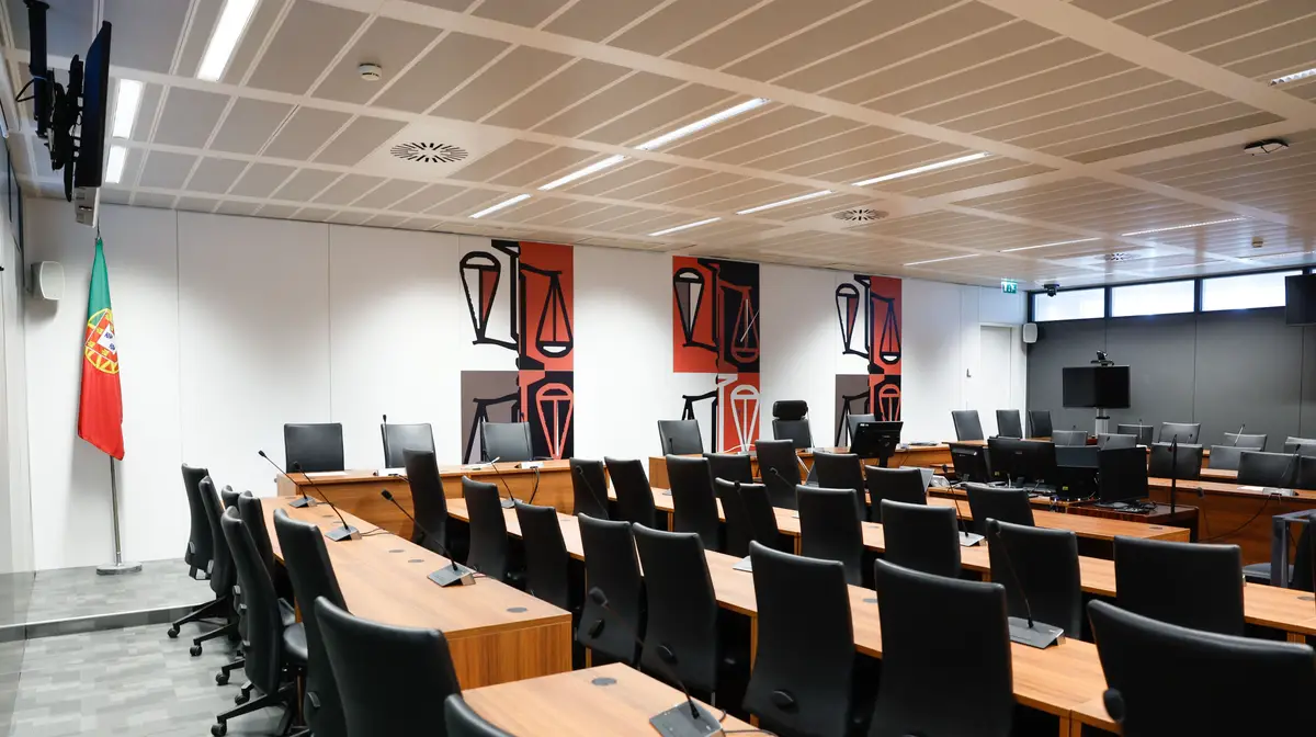 Sala de audiências onde decorrerá o processo BES/GES, no Campus de Justiça, em Lisboa
