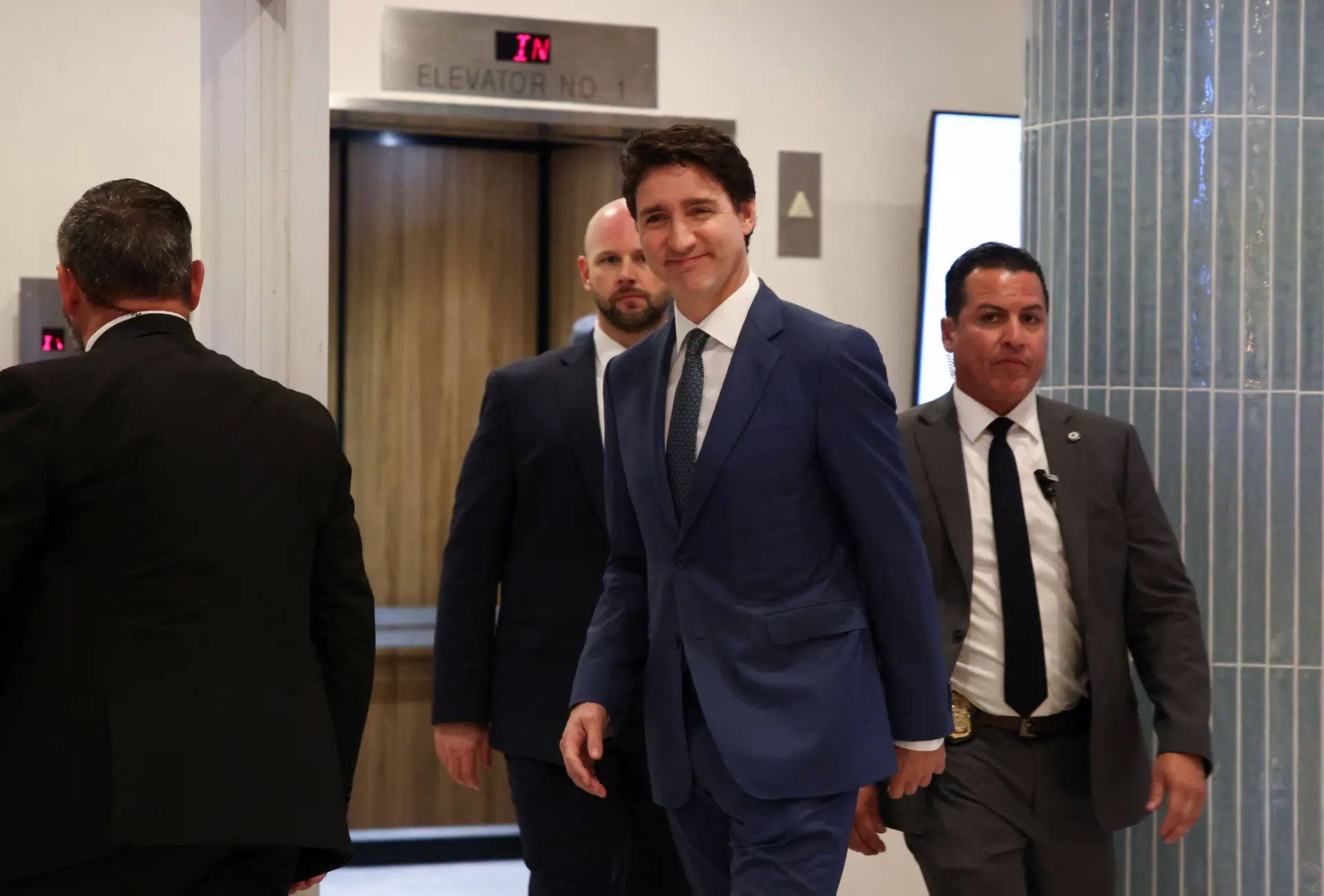 O primeiro-ministro canadiano, Justin Trudeau, em Mar-a-Lago, na Florida