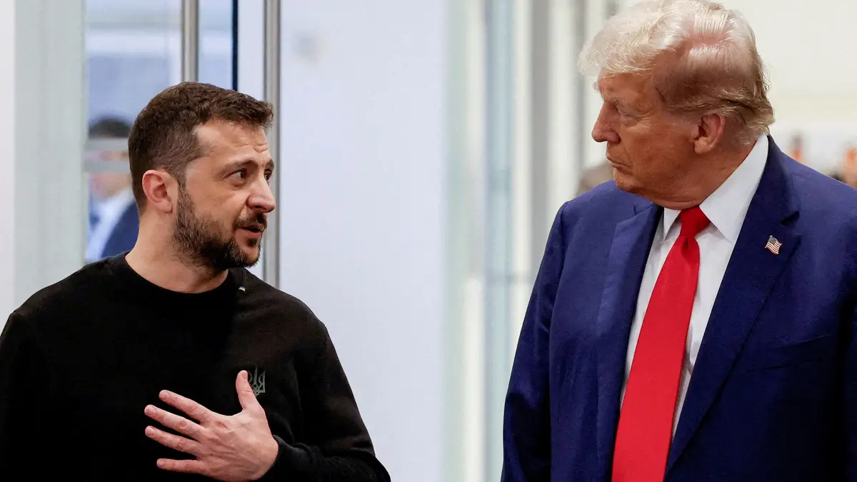 Volodymyr Zelensky e Donald Trump durante um encontro em setembro de 2024, em Nova Iorque