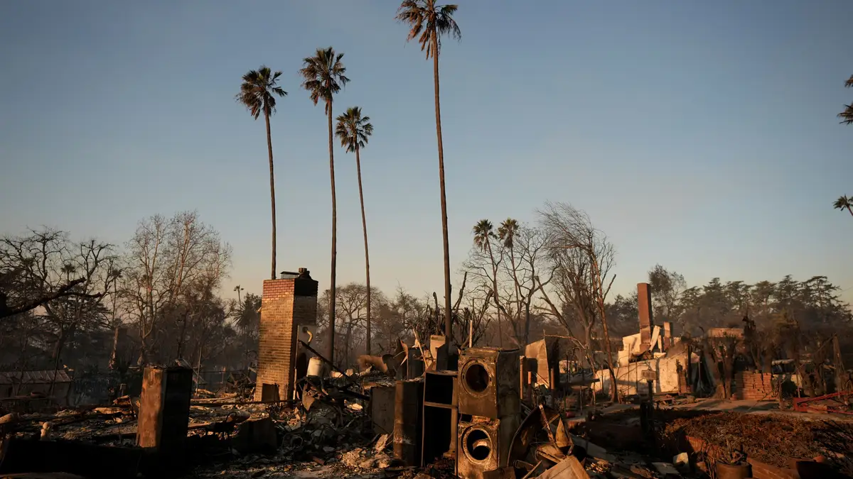 Devastação provocada pelo incêndio Eaton, na Califórnia. 