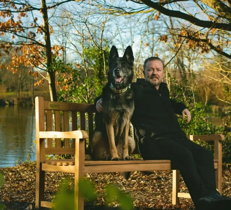Morreu a cadela que contracenou com Ricky Gervais na série "After Life"