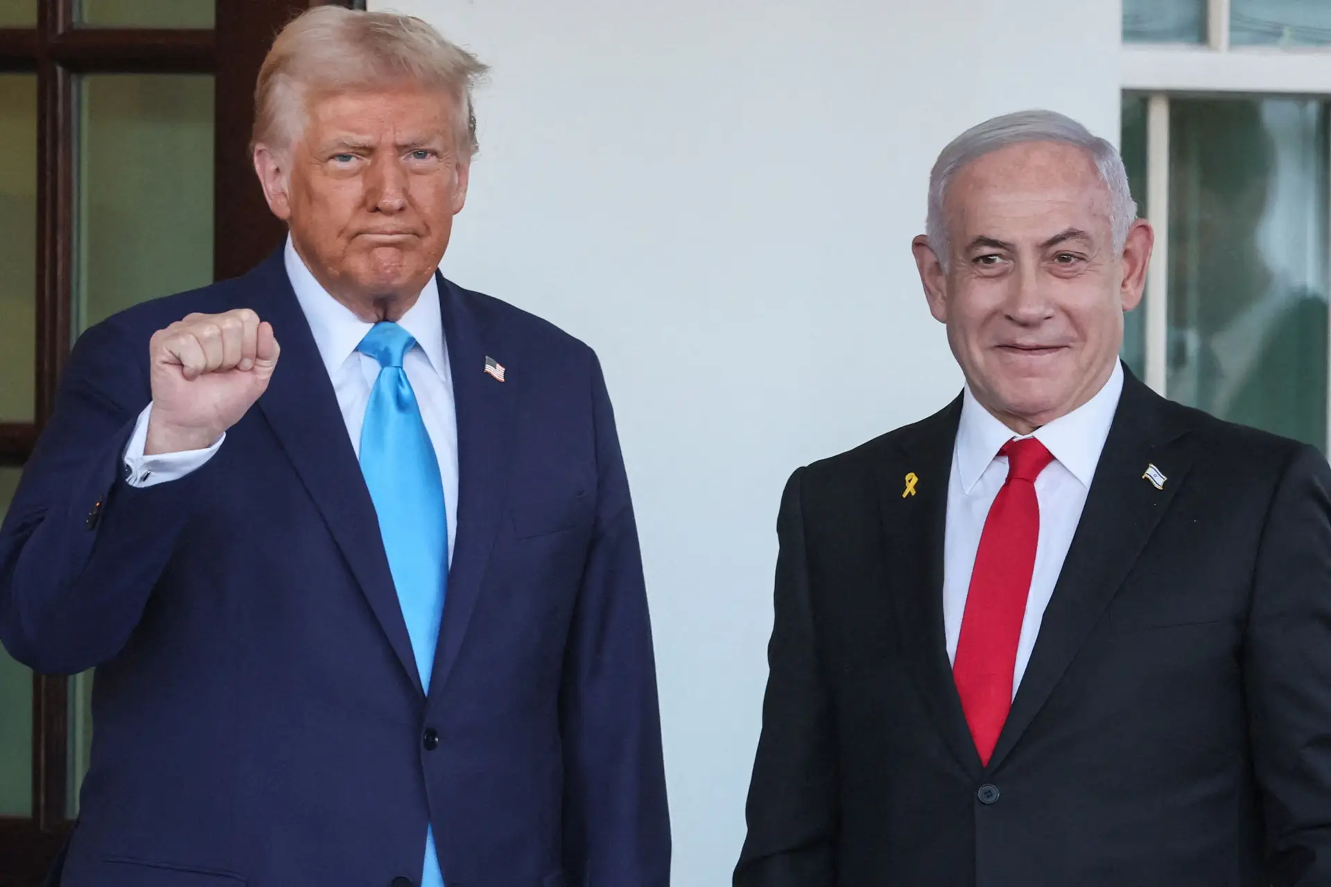 Donald Trump recebe Benjamin Netanyahu na Casa Branca, em Washington, EUA, a 4 de fevereiro de 2025.