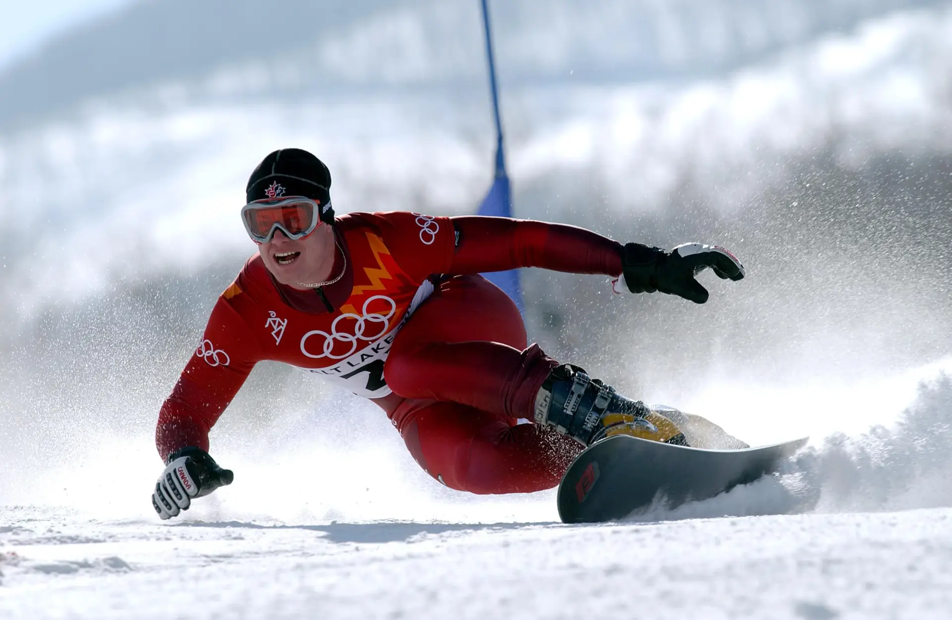 Ex-atleta olímpico de snowboard, Ryan James Wedding, durante os Jogos Olímpicos de Inverno de 2002, em  Salt Lake City. 