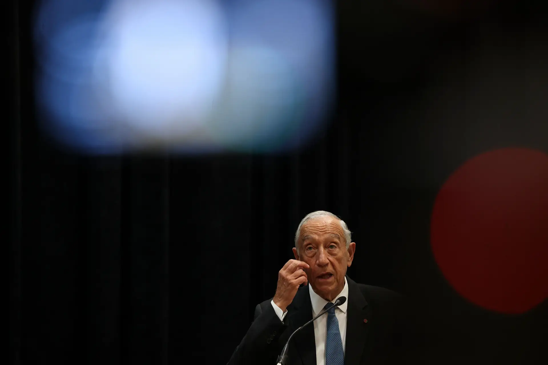 O Presidente da República, Marcelo Rebelo de Sousa, discursa numa receção em Liubliana, na Eslovénia, a 17 de março 2025.