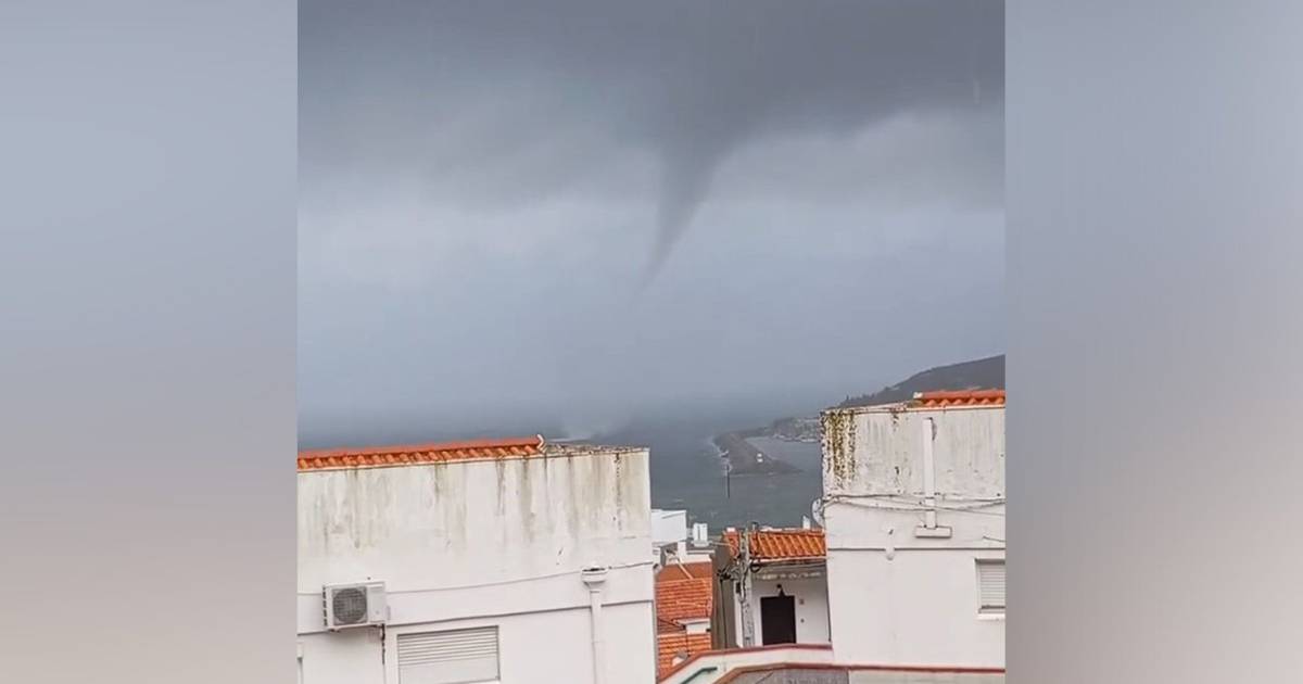Imagens impressionantes mostram tromba de água em Sesimbra