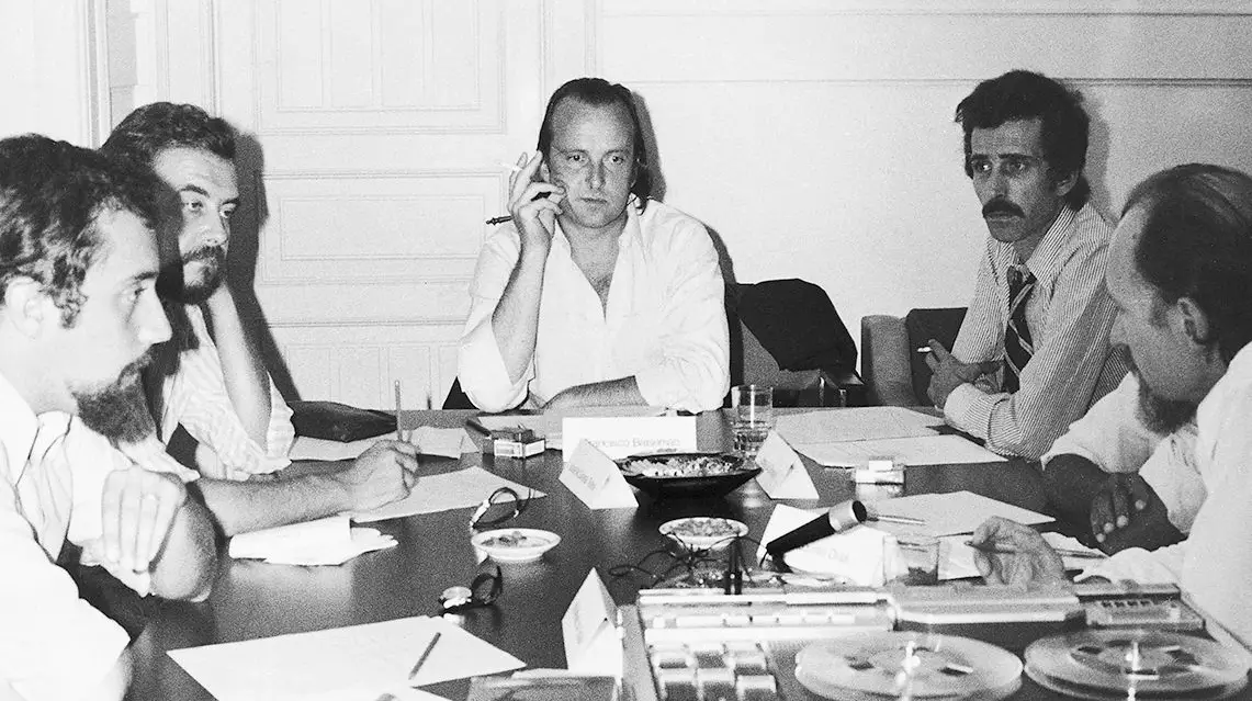 Pinto Balsemão numa reunião editorial do jornal Expresso