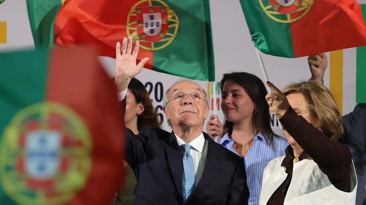 Luís Marques Mendes discursa durante a apresentação da Comissão de Honra da sua candidatura à Presidência da República na União de Associações do Comércio e Serviços, Lisboa, 03 de junho de 2025. 