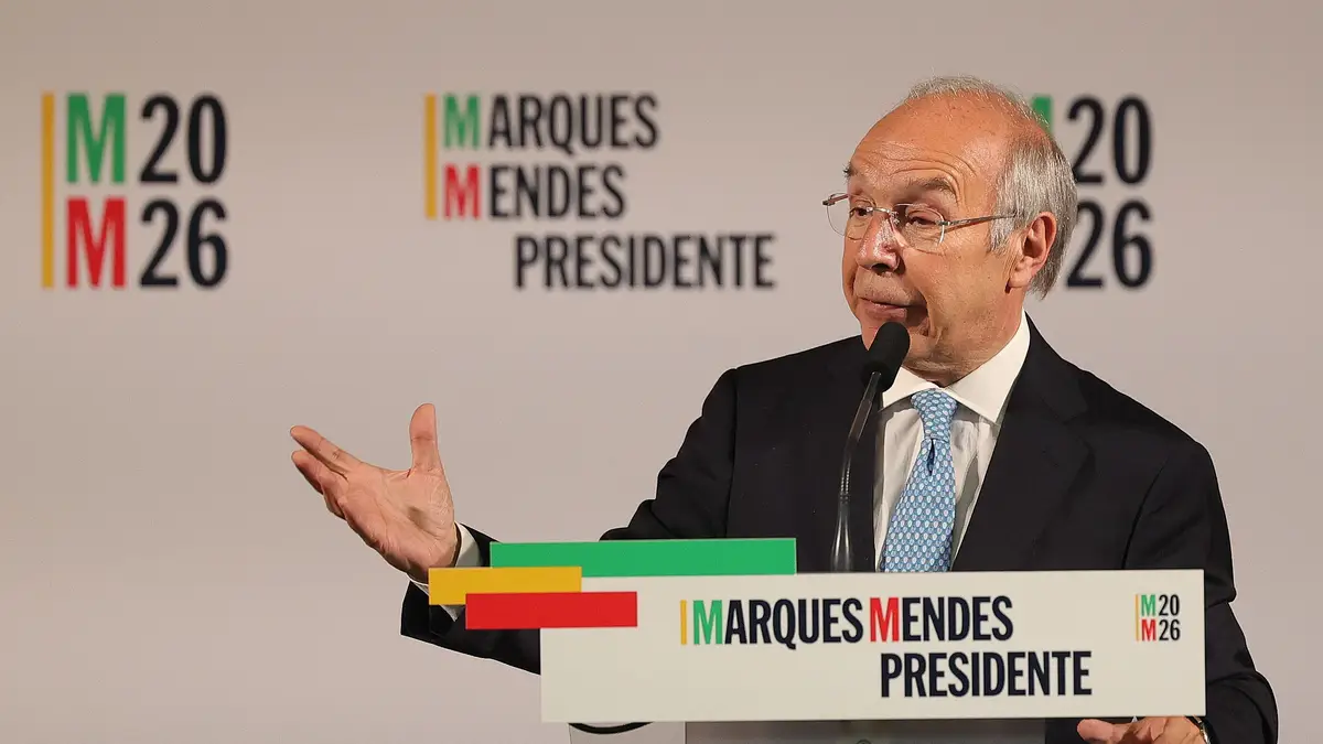 Luís Marques Mendes discursa durante a apresentação da Comissão de Honra da sua candidatura à Presidência da República na União de Associações do Comércio e Serviços, Lisboa, 03 de junho de 2025. 