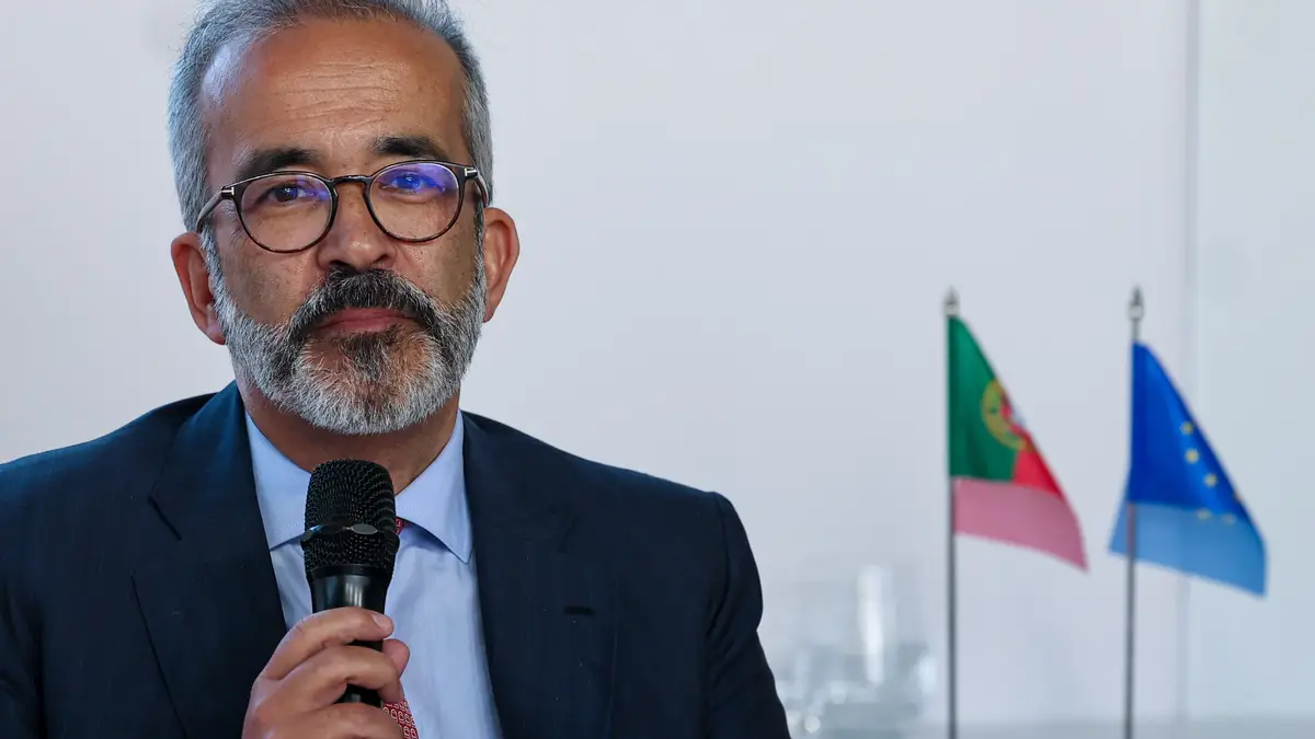 O ministro de Estado e dos Negócios Estrangeiros, Paulo Rangel, durante a cerimónia , "40 Anos de Portugal na União Europeia: O Legado de Mário Soares e os Desafios do Futuro", em Lisboa, 11 de junho de 2025.