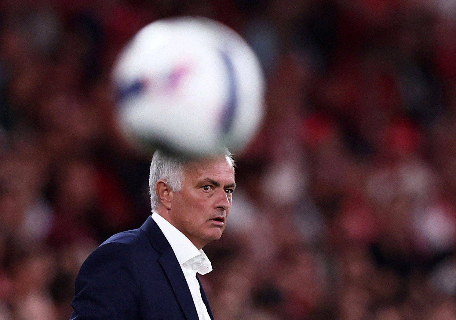 José Mourinho speaking at a press conference