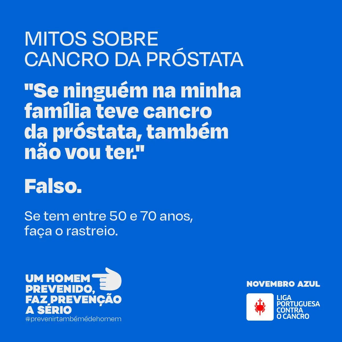 Campanha da LPCC sobre o cancro da próstata