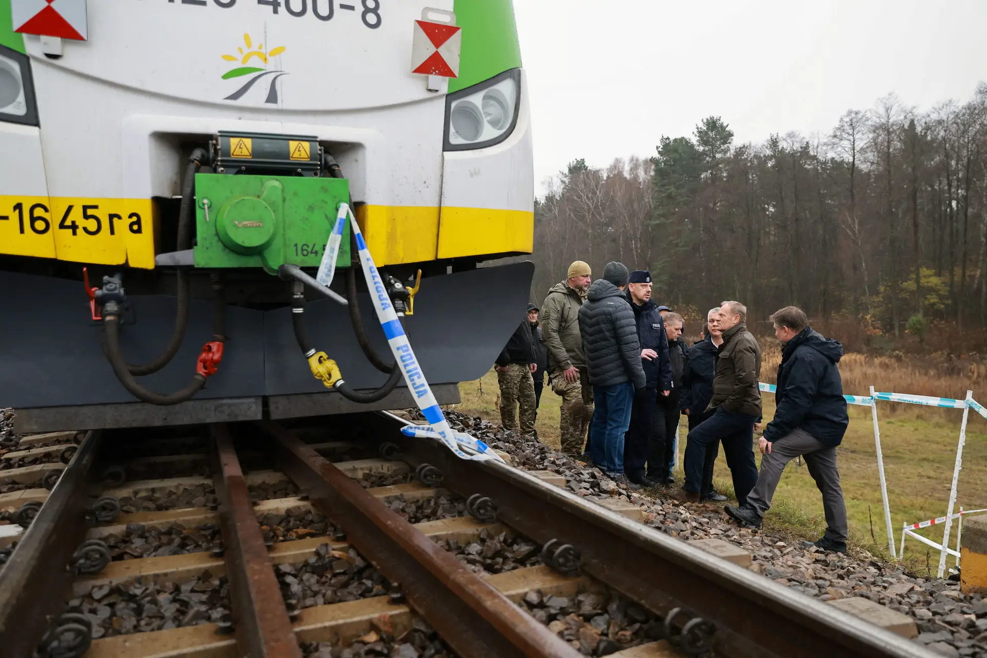 Acidente na linha ferroviária na Polónia