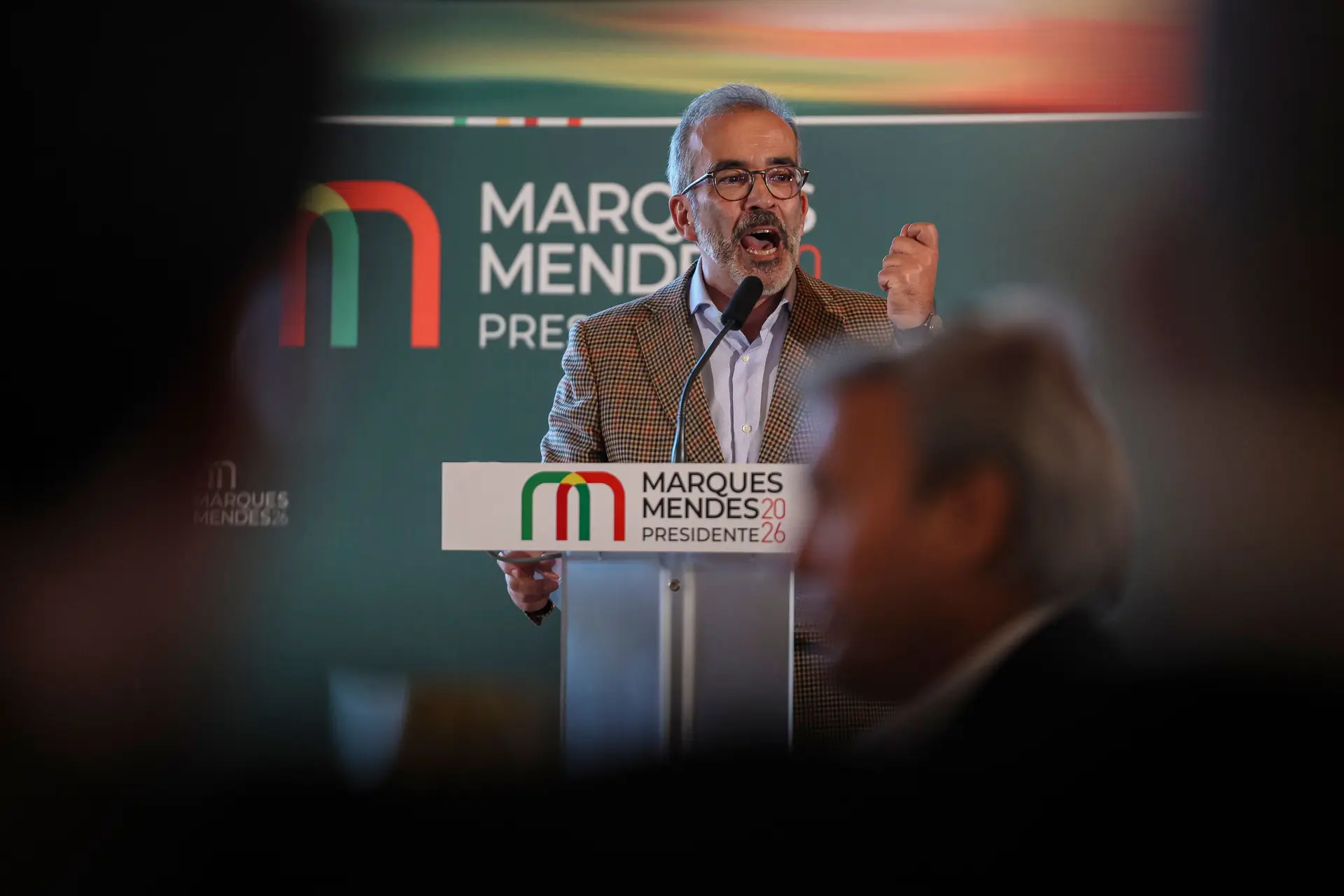 O ministro de Estado e Negócios Estrangeiros, Paulo Rangel intervém esta tarde num almoço do candidato à Presidência da República, Luís Marques Mendes com apoiantes em Vila Verde, 10 de janeiro de 2026.