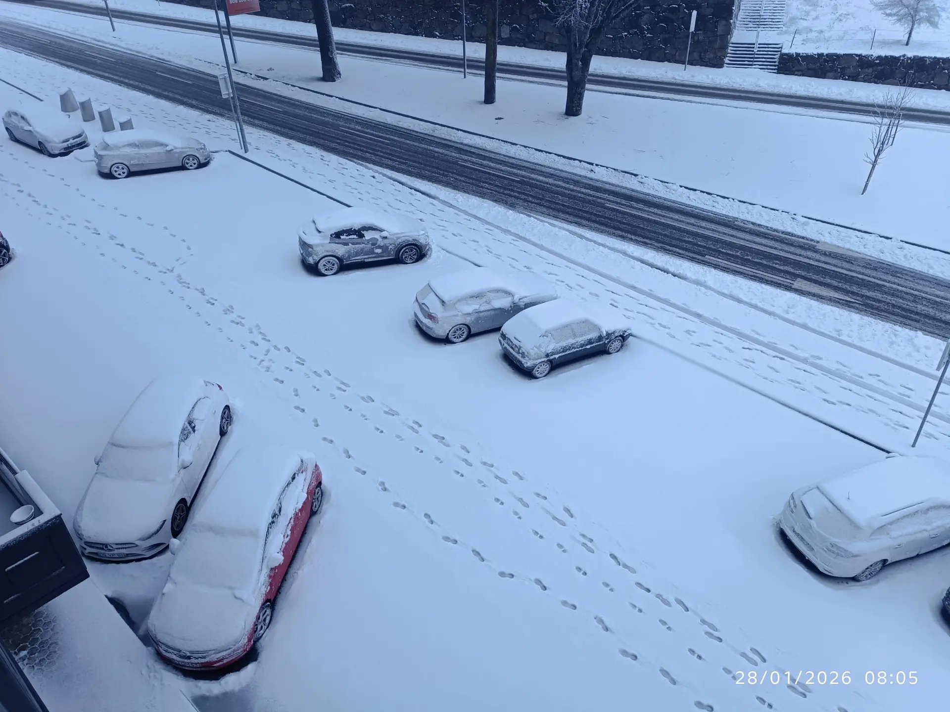 Guarda acordou coberta por manto de neve