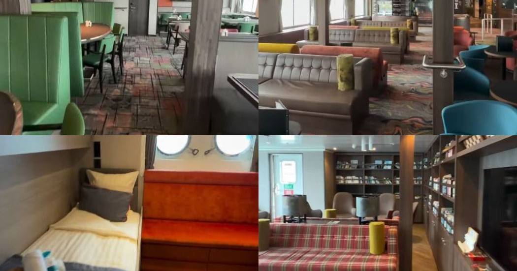 Quarto, restaurante, bar e biblioteca: o interior do navio com casos de hantavírus
