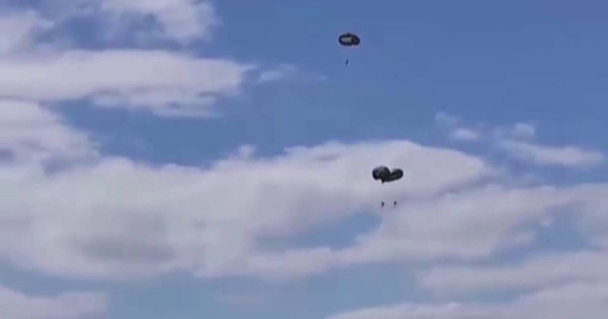 Vídeo mostra queda de paraquedistas em Tancos