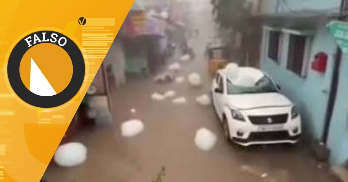 Ist das Video, das Hagelkörner „in der Größe einer Wassermelone" in Indien zeigt, echt?
