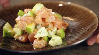 Aprender a cozinhar com José Avillez: Ceviche de salmão e maçã